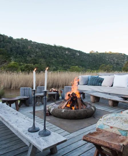 camp fire, the river house, plettenberg bay, south africa safaris