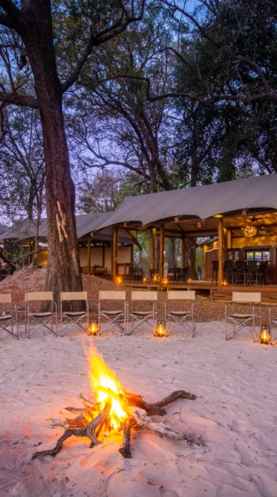 kwara camp fire botswana yellow zebra safaris