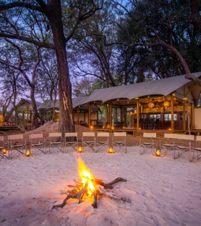 kwara camp fire botswana yellow zebra safaris
