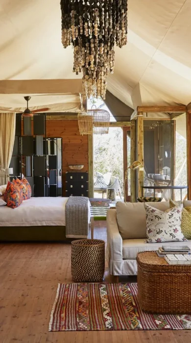 family room, tuludi camp, khwai private reserve, botswana