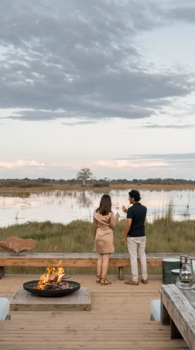viewing platform, vumbura plains, okavango delta, botswana