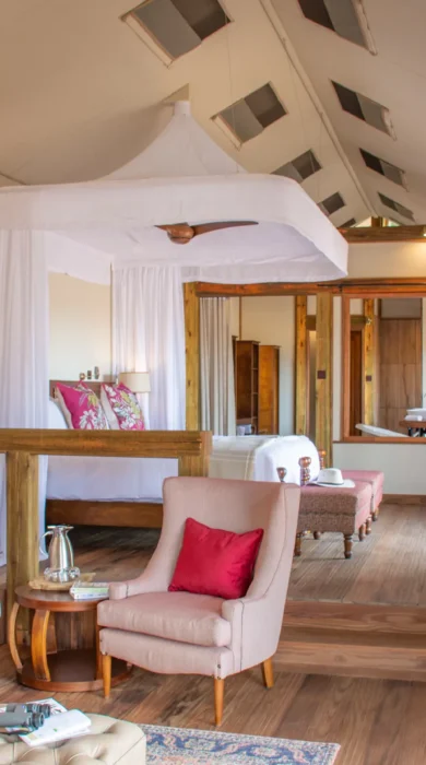 kwara camp botswana twin bedroom yellow zebra safaris