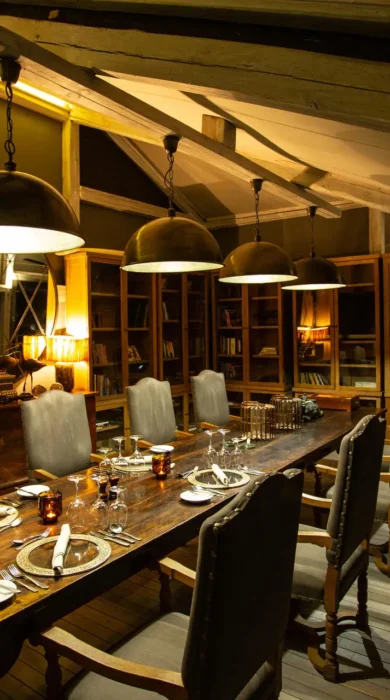 evening dining, abu camp, okavango delta, botswana