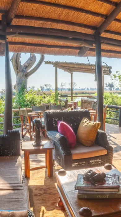 delta camp main area botswana yellow zebra safaris