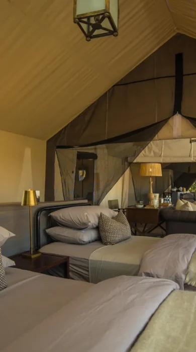 twin tent machaba camp botswana yellow zebra safaris