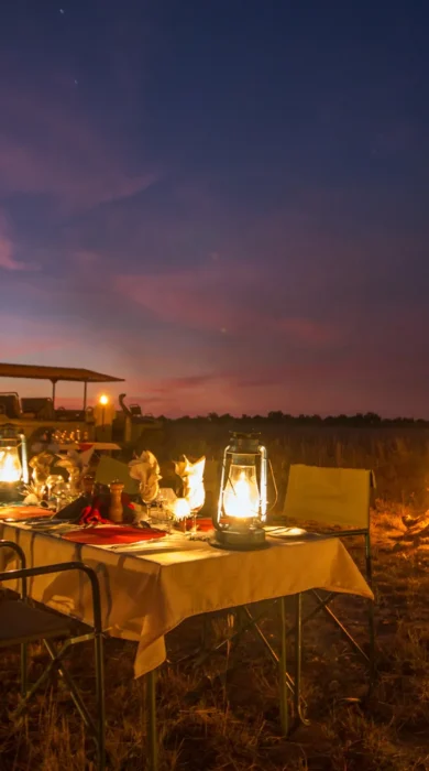 Bush Dinner, Lagoon Camp, Kwando Reserve, Botswana