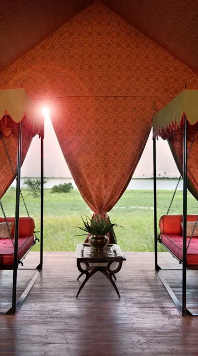Swing beds at Jacks Camp, Botswana