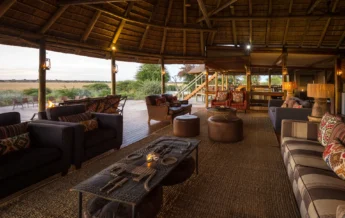 lounge area, wilderness kalahari plains, central kalahari, botswana