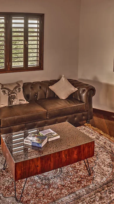 family lounge, deception valley lodge, central kalahari, botswana