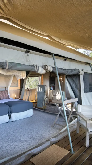 linyanti expeditions botswana twin tent room