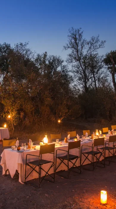 little machaba botswana dining yellow zebra safaris