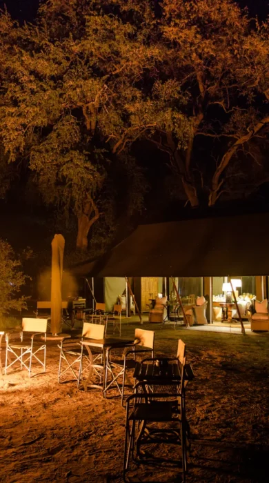 little machaba camp fire botswana yellow zebra safaris