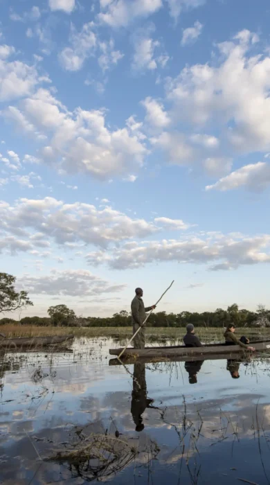 mokoro, tuludi camp, khwai private reserve, botswana