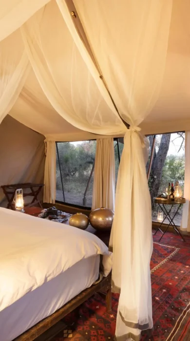 main bedroom view, okavango explorers camp, selinda game reserve, botswana