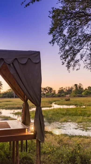 camp view, dukes camp, okavango delta, botswana