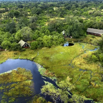 Aerial, Duke's Camp, Okavango Delta, Botswana