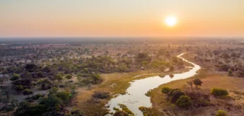 aerial view, 4 rivers, okavango delta, botswana