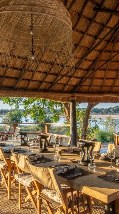 lounge, time and tide kakuli bush camp, south luangwa national park, zambia