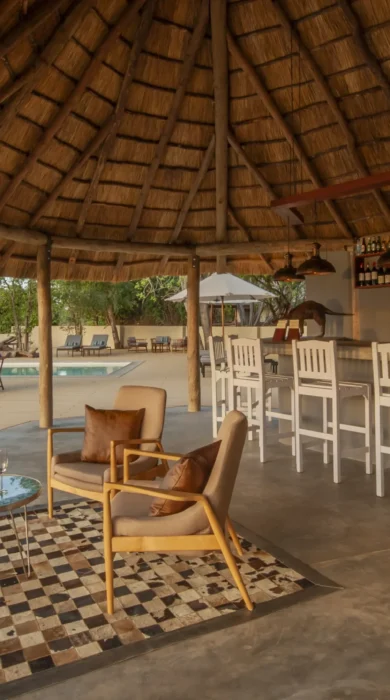 kafunta river lodge bar area yellow zebra safaris