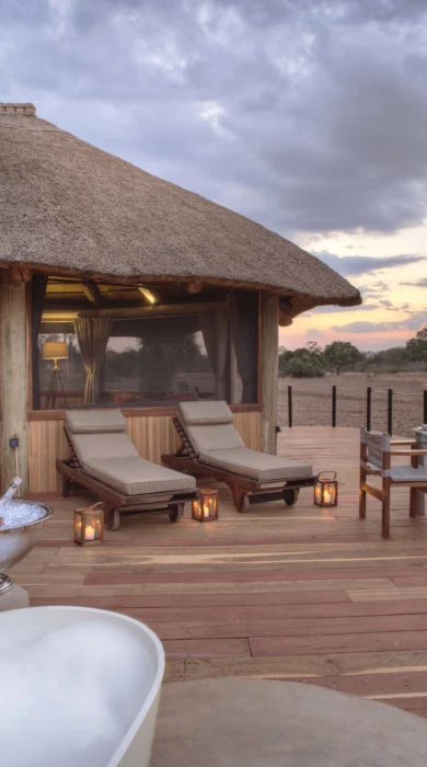 lion camp outdoor tub zambia yellow zebra safaris