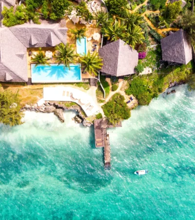 sunshine marine lodge tanzania birds eye view