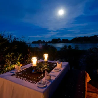 Outdoor dining, Sindabezi, Victoria Falls, Zambia