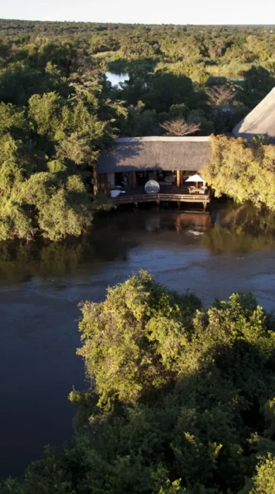 Royal Chundu Island Lodge aerial view