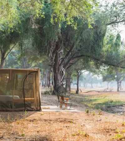 Kutali camp tent overview Zambia yellow zebra safaris