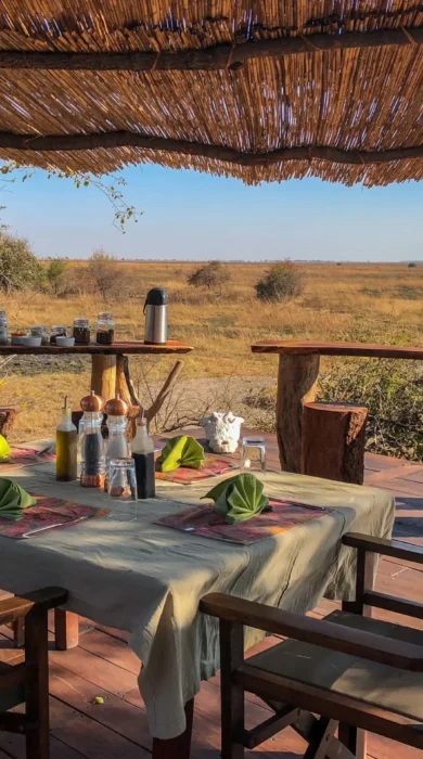 ntemwa busanga camp dining zambia yellow zebra safaris
