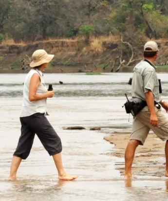 river crossing, walking safari, zambia holidays