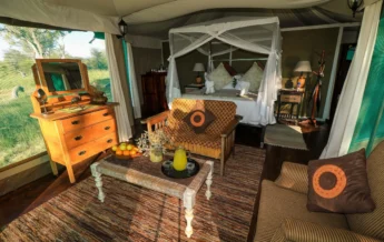 Family suite bedroom, Bomani Tented Lodge, Zimbabwe