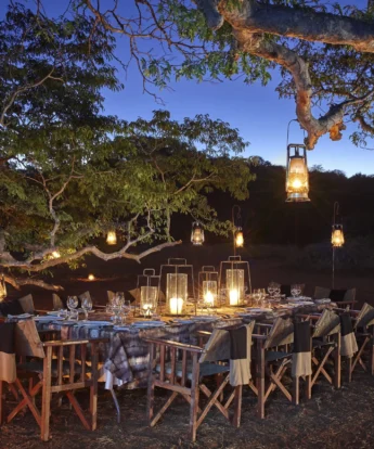 singita pamushana night dining zimbabwe yellow zebra safaris