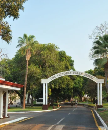 entrance, victoria falls hotel, zimbabwe