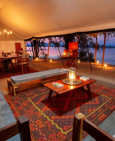 sapi explorers camp lounge zimbabwe yellow zebra safaris