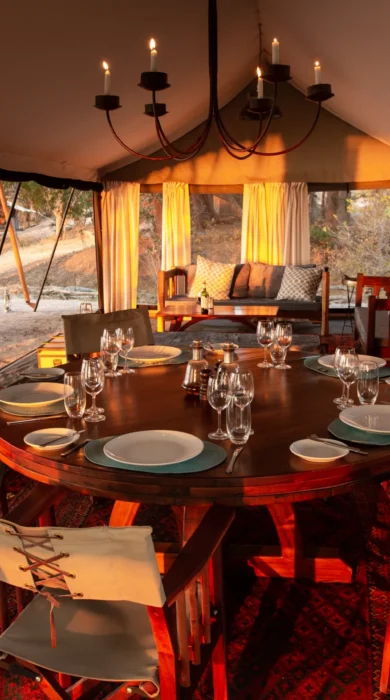 sapi explorers camp dining zimbabwe yellow zebra safaris