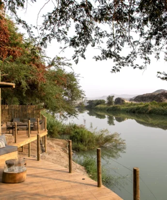 camp view, wilderness serra cafema, kunene river, namibia