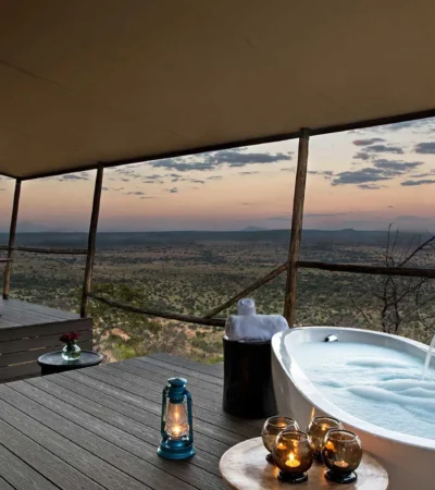 Bathtub view, Lemala Mpingo Ridge, Tarangire, Tanzania