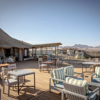 Deck area, Kulala Desert Lodge, Namibia, Africa