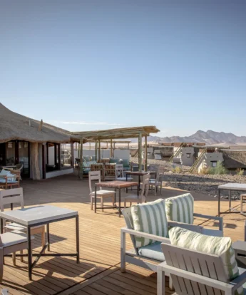 Deck area, Kulala Desert Lodge, Namibia, Africa
