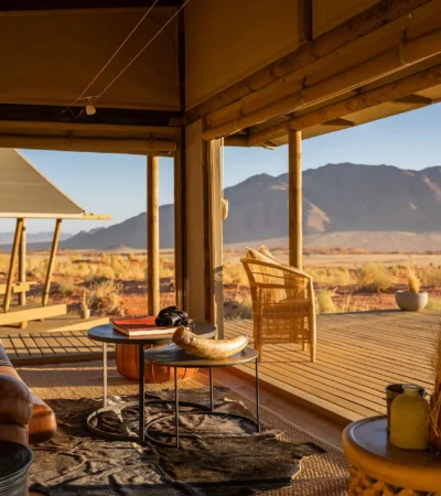 private lounge area, wolwedans dune camp, sossusvlei, namibia