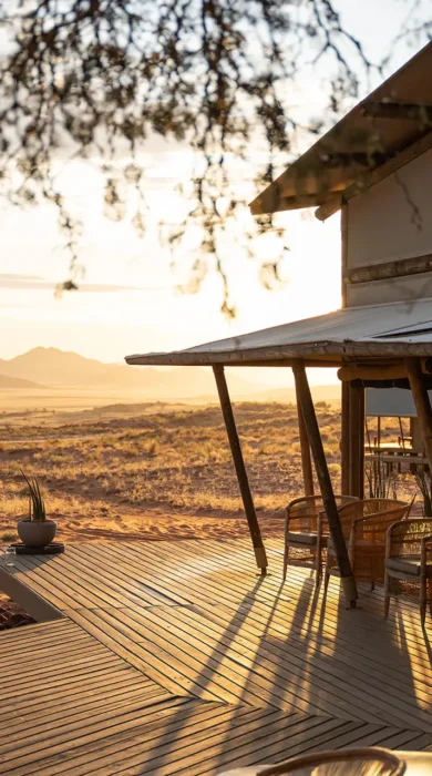 lounge area, wolwedans dune camp, sossusvlei, namibia