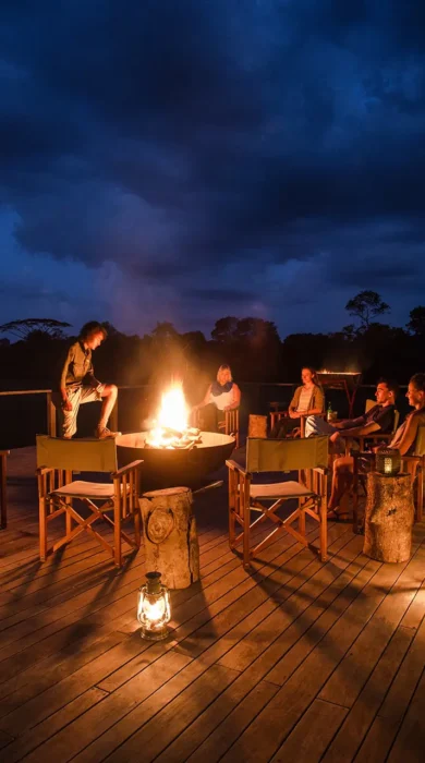 Camp at night