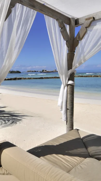beach bed, la digue island, africa safaris