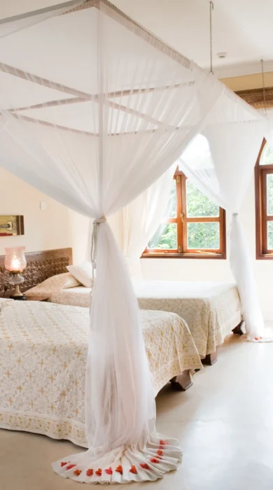 Almanara villas twin bedroom kenya yellow zebra safaris
