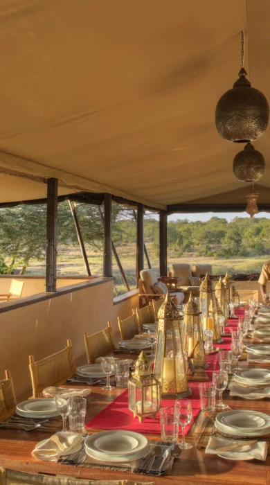 main dining table ol pejeta bush camp kenya yellow zebra safaris