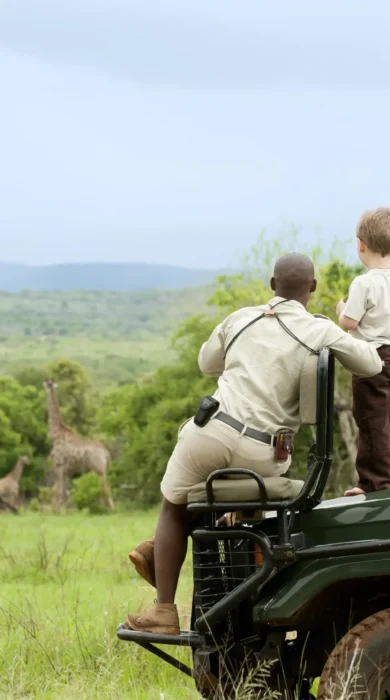children on a game drive, ultimate south africa family safari