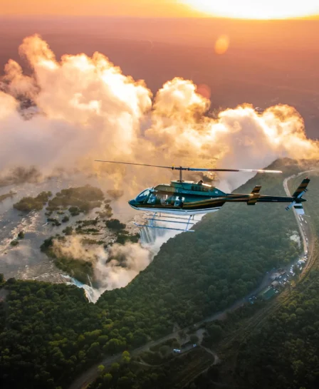 helicopter safaris, victoria falls, zimbabwe vacations