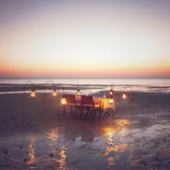 sunset dining, bazaruto beach, mozambique safari holidays