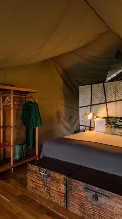dunia camp main bedroom tanzania yellow zebra safaris