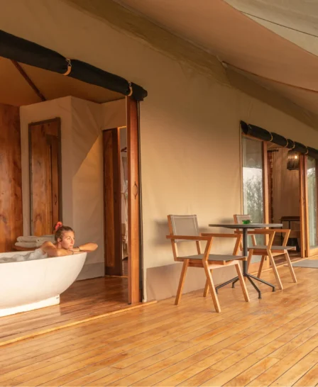 outdoor bath, sayari camp, the serengeti, tanzania